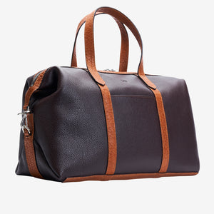 tusk 9920 pebblegrain leather everyday duffel bag chocolate side - DARK CHOCOLATE