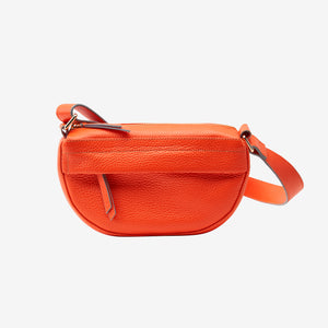 tusk 9935 small  leather camera cross body bag front - ORANGE