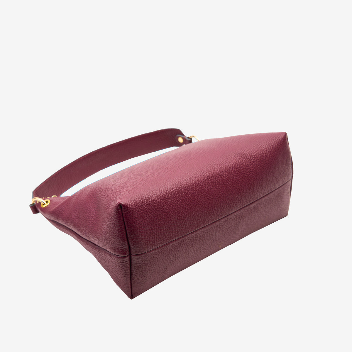 tusk 9937 Italian pebble grain leather hobo oxblood bottom - OXBLOOD