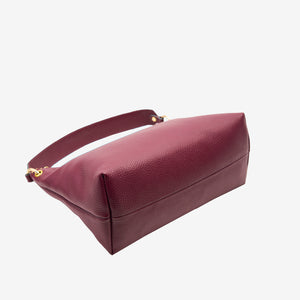 tusk 9937 Italian pebble grain leather hobo oxblood bottom - OXBLOOD