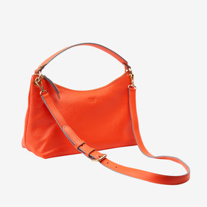tusk-9937-pebble-grain-leather-hobo-orange-side - ORANGE