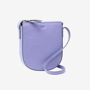 tusk 9938 pebble grain leather small phone cross body bag lavender side -LAVENDER