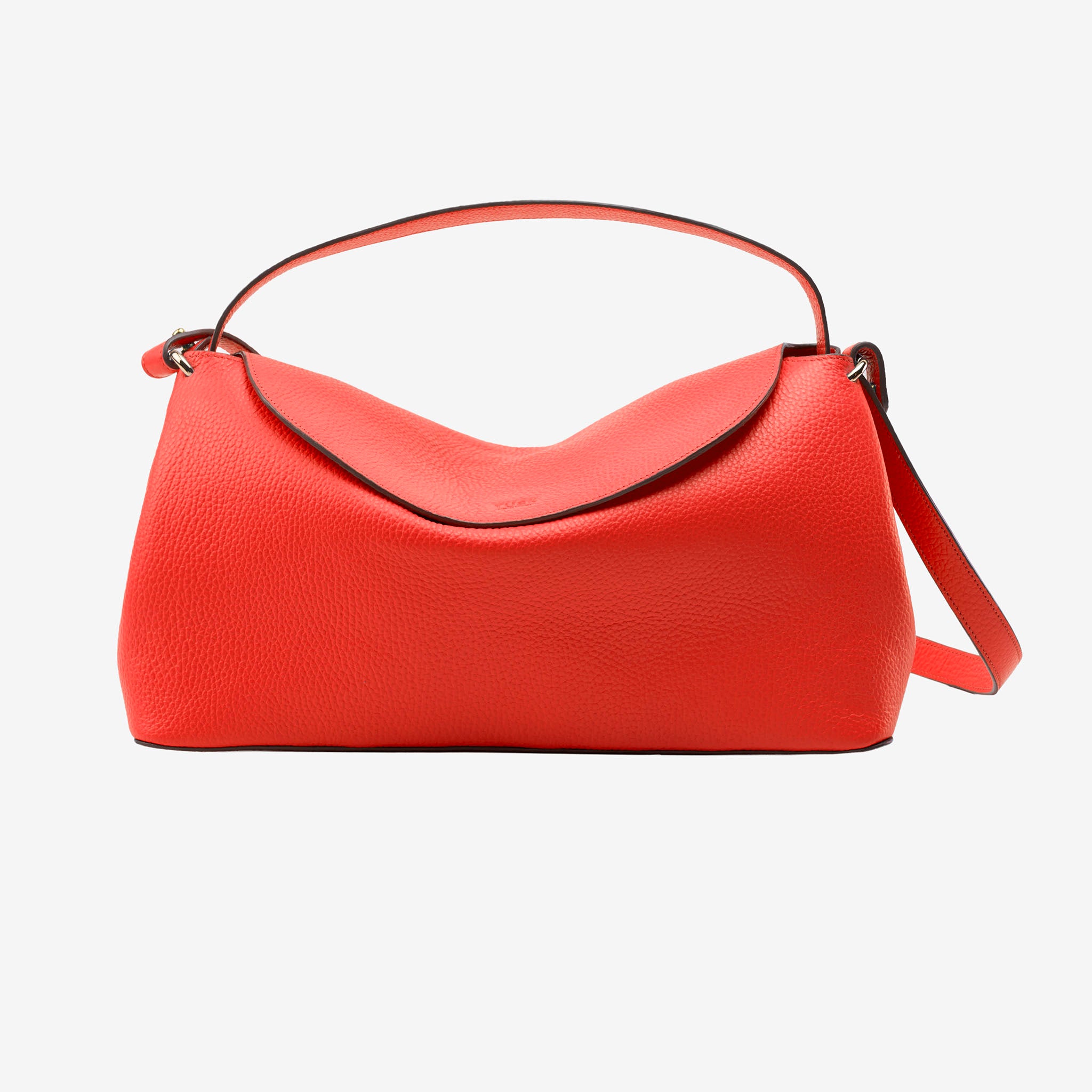Orange handbag with a strap on a white background - ORANGE