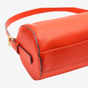 tusk 9944 italian pebblegrain leather barrel bag  orange detail 02 - ORANGE