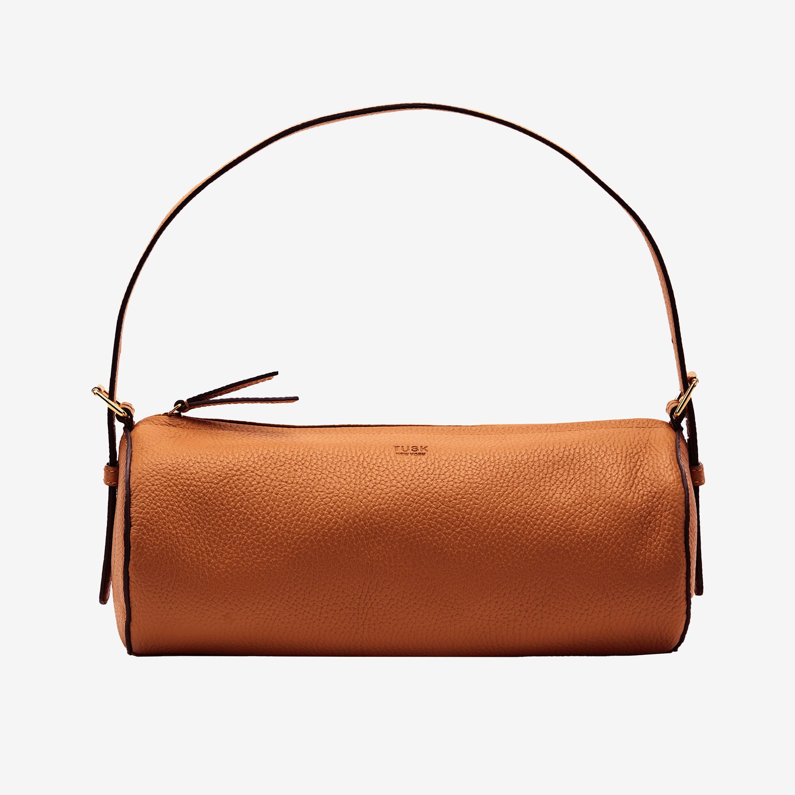 Brown leather handbag with a strap on a white background - TOAST