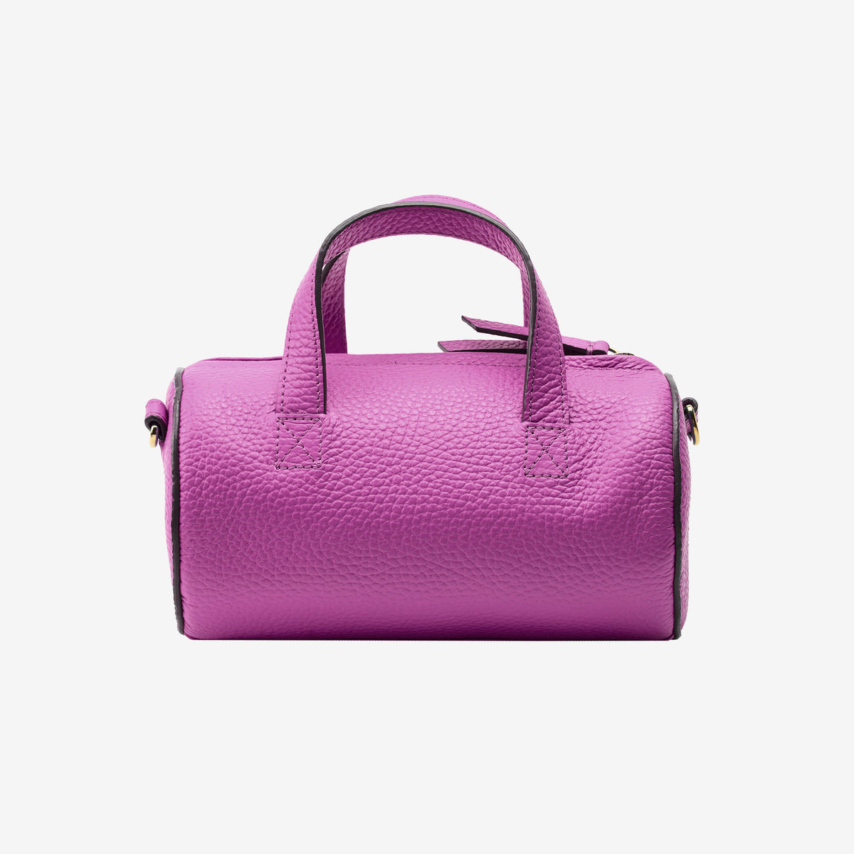 sai mini barrel bag magenta italian leather back view top handles - MAGENTA