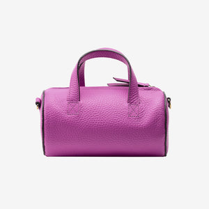 sai mini barrel bag magenta italian leather back view top handles - MAGENTA