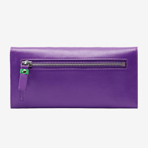 tusk 494 womens siam leather accordion wallet purple and grass back - PURPLE/GRASS