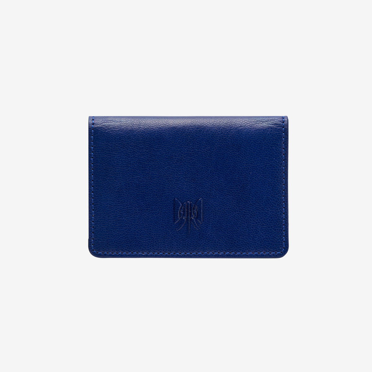 tusk 138 womens siam leather gusseted card case indigo and french blue front - INDIGO/FRENCH BLUE