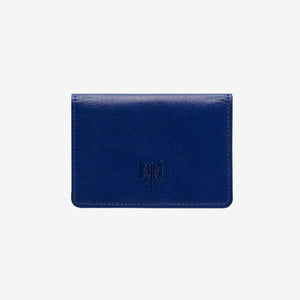 tusk 138 womens siam leather gusseted card case indigo and french blue front - INDIGO/FRENCH BLUE