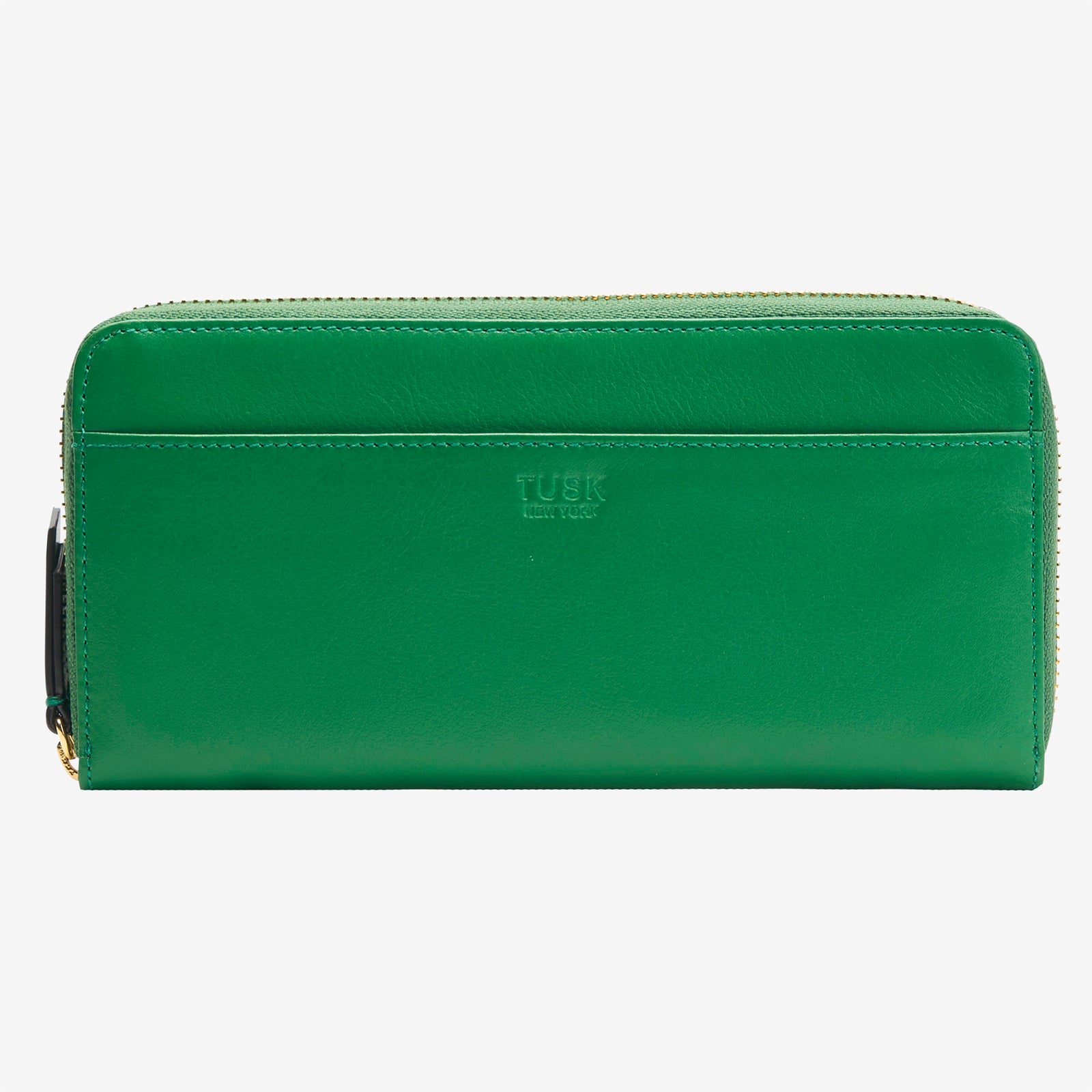 tusk 301 womens leather single zip wallet geranium front - GERANIUM