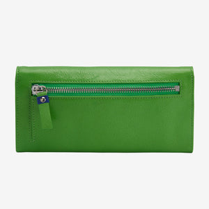 tusk 494 womens siam leather accordion wallet grass and indigo back - GRASS/INDIGO