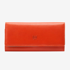 tusk 494 womens siam leather accordion wallet orange and sky front - ORANGE/SKY