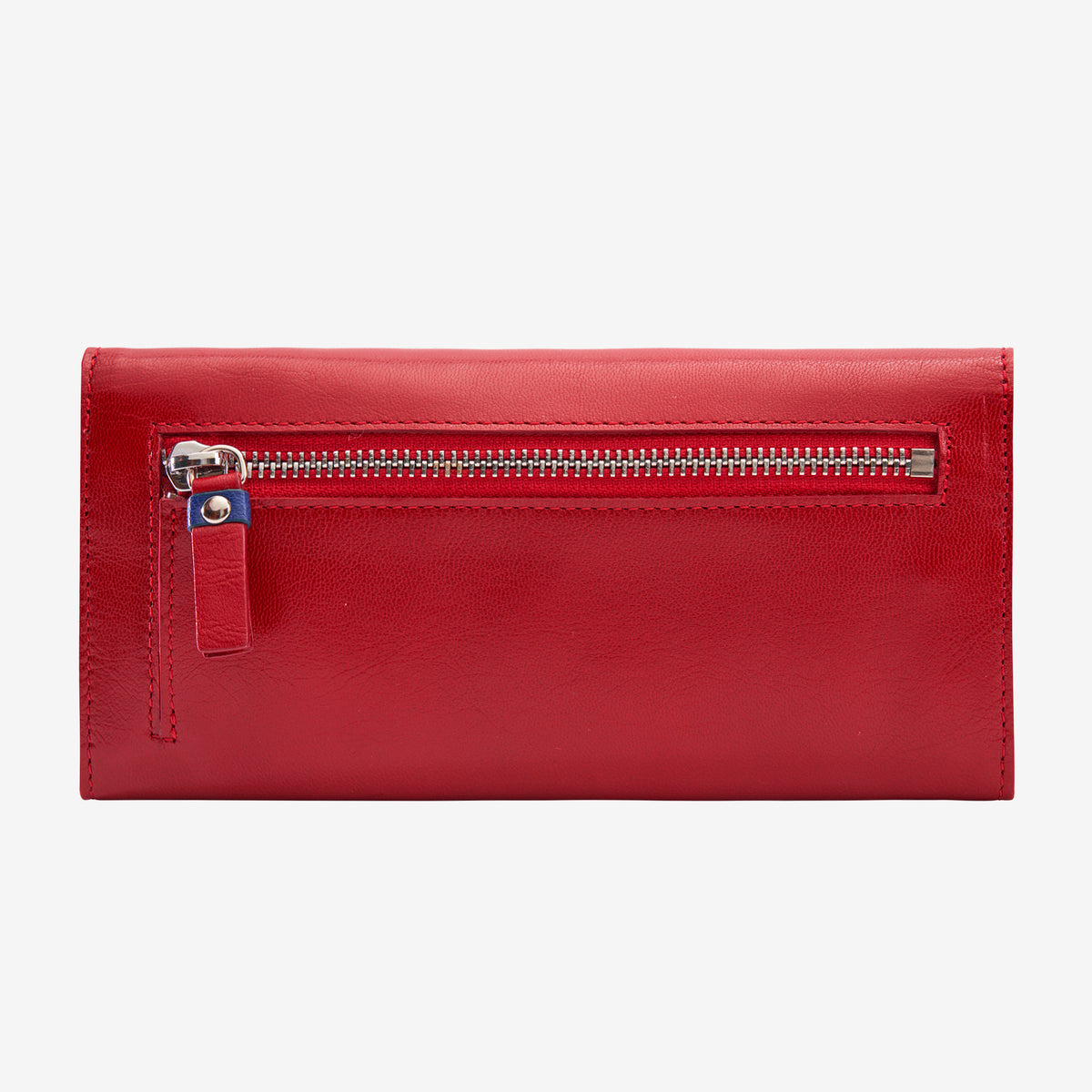 tusk 494 womens siam leather accordion wallet red and marine back- RED/MARINE