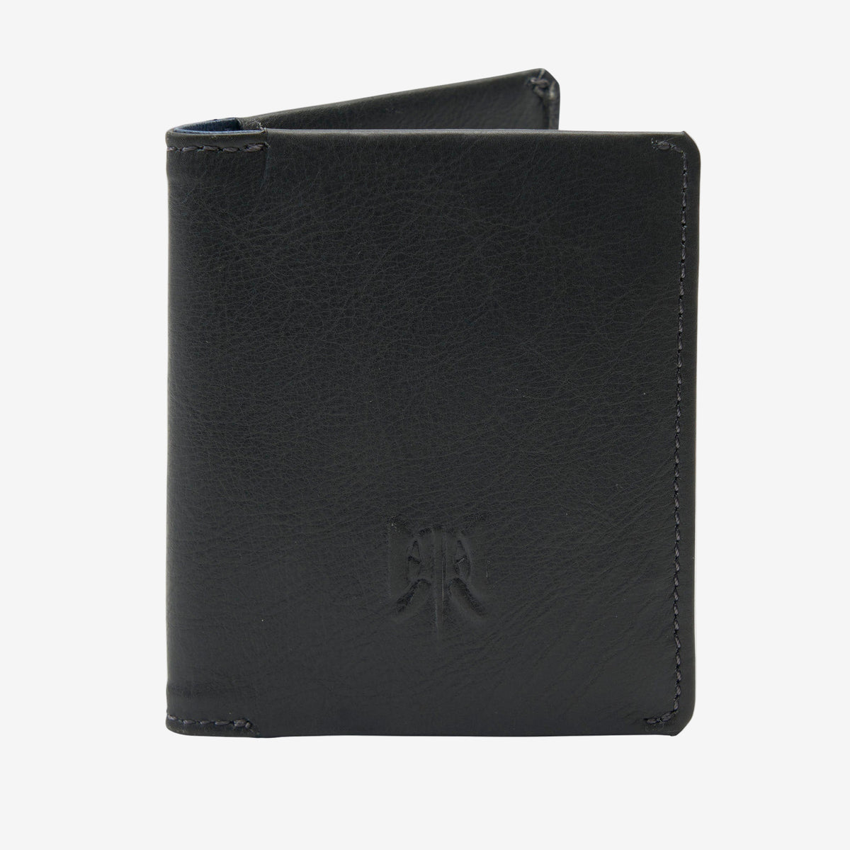 Black leather wallet on a white background - GREY