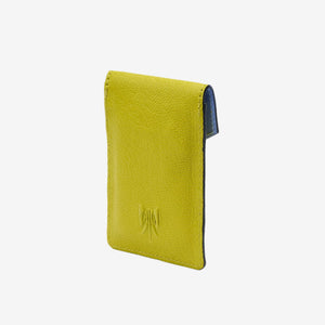 tusk-2002-mini-leather-card-case-avocado-side - LEMON