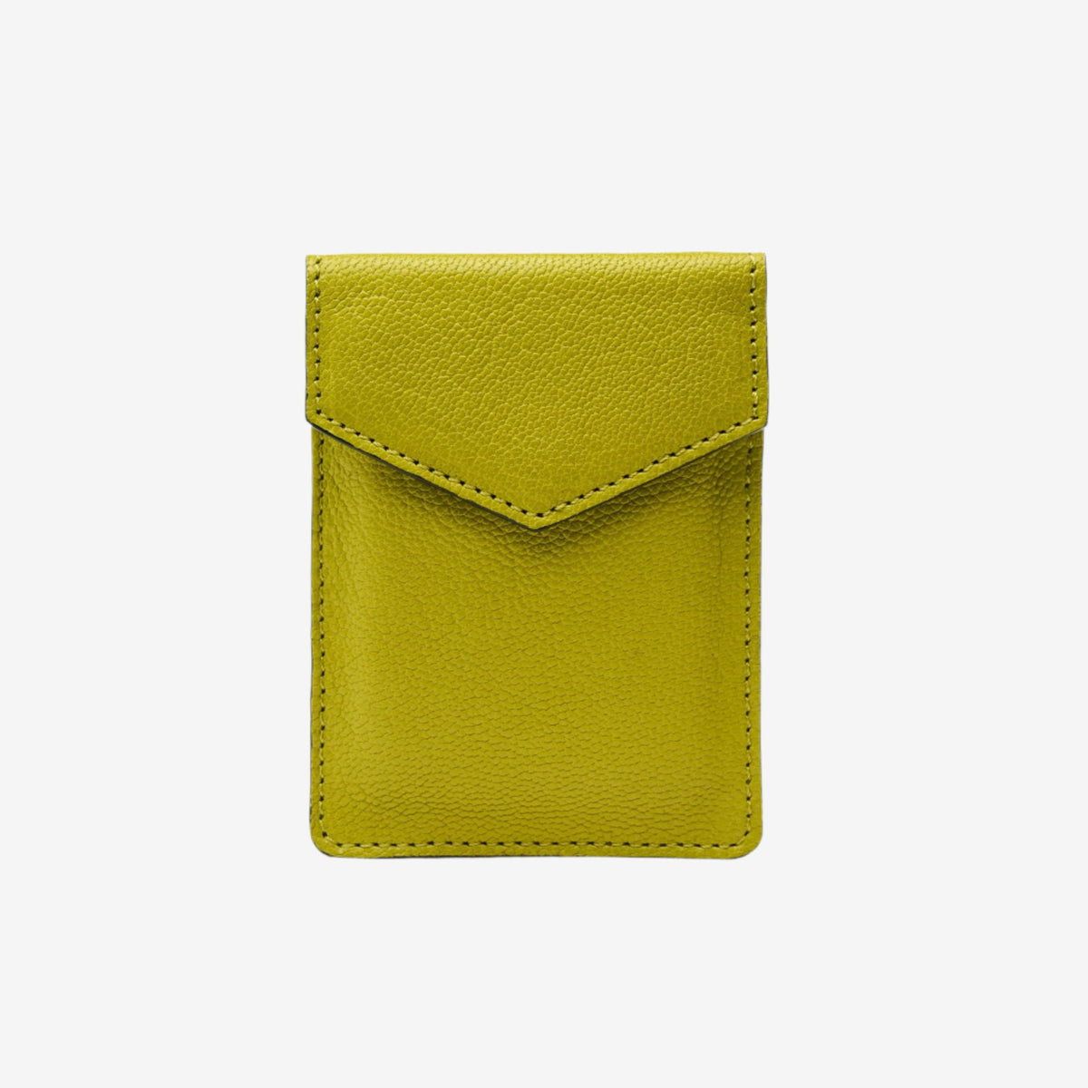 tusk-2002-mini-leather-card-case-avocado-front - LEMON