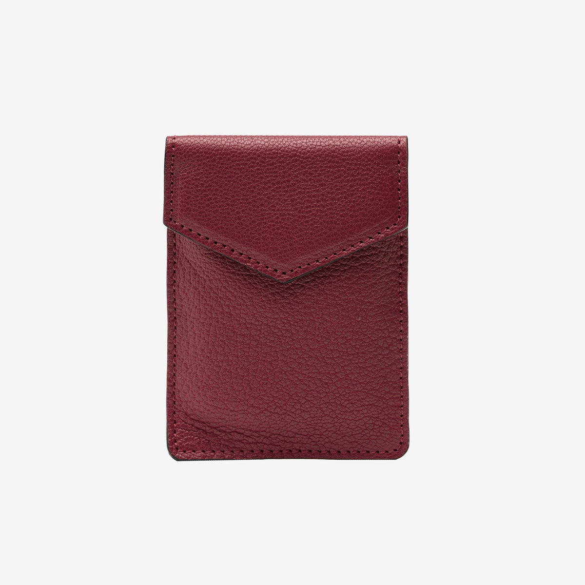 Maroon leather cardholder on a white background - OXBLOOD