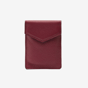 Maroon leather cardholder on a white background - OXBLOOD