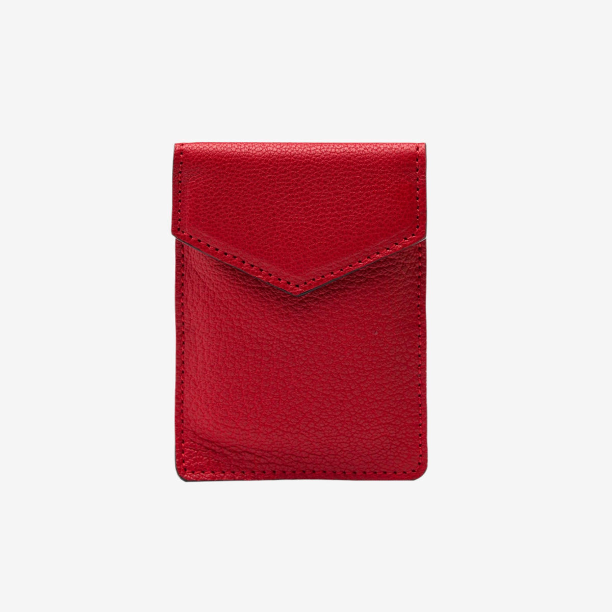 tusk-2002-mini-leather-card-case-red-front - RED