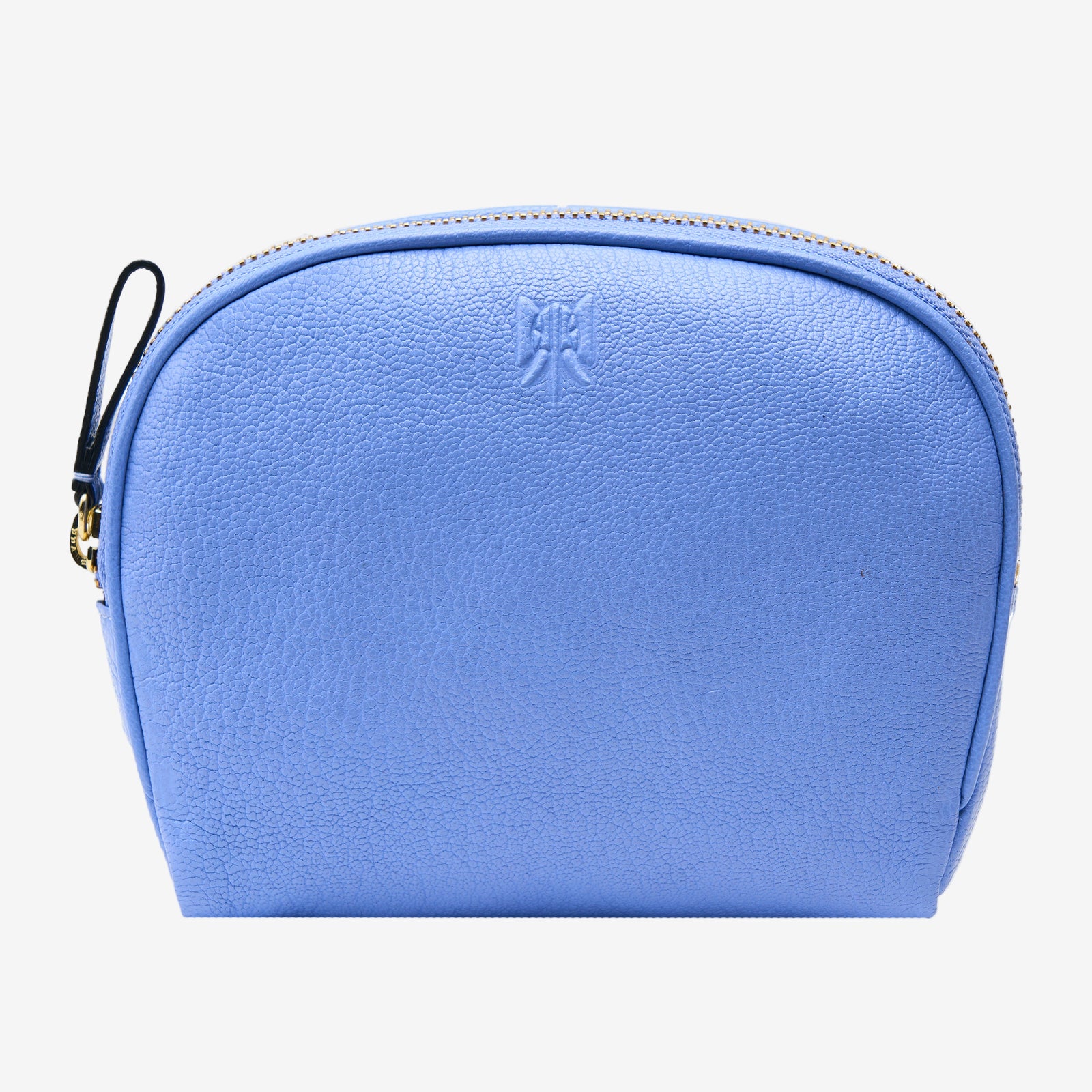 Blue pouch with a brand logo on a white background - FRENCH BLUE