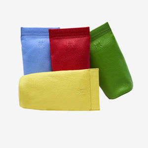 5 of 7: tusk-768-leather-snap-eyeglass-case-all-colours-front - RED - FRENCH BLUE - MINT - LEMON