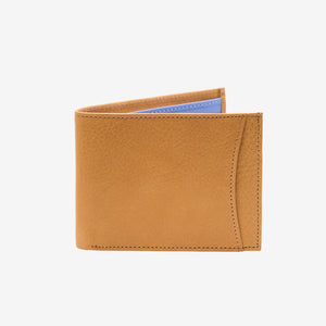 tusk 108 mens italian leather billfold with slide pocket natural front - NATURAL