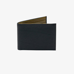 Black leather wallet on a white background - BLACK/OLIVE