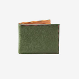 Green leather wallet on a white background - FOREST