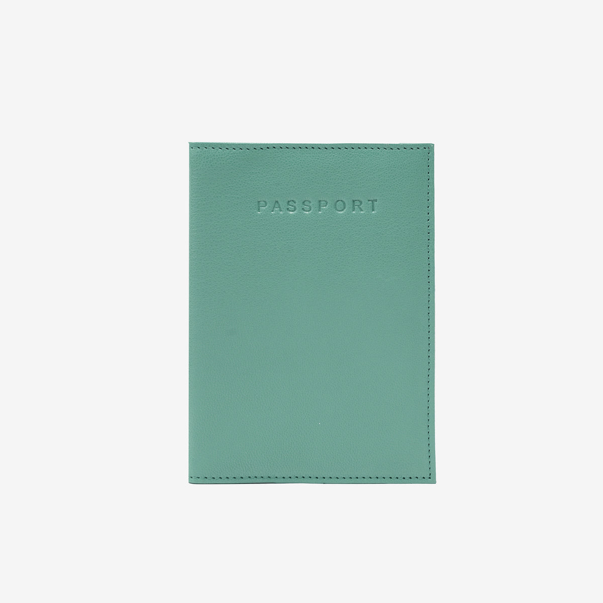 Light green passport holder with &#39;PASSPORT&#39; text on a white background - FRENCH BLUE/GERANIUM