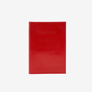 Red passport holder on a white background - RED/MARINE