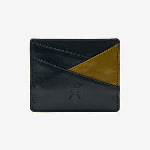 tusk 189 mens leather card case black front - BLACK