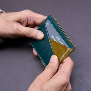 tusk 189 mens leather card case teal model 01 -TEAL
