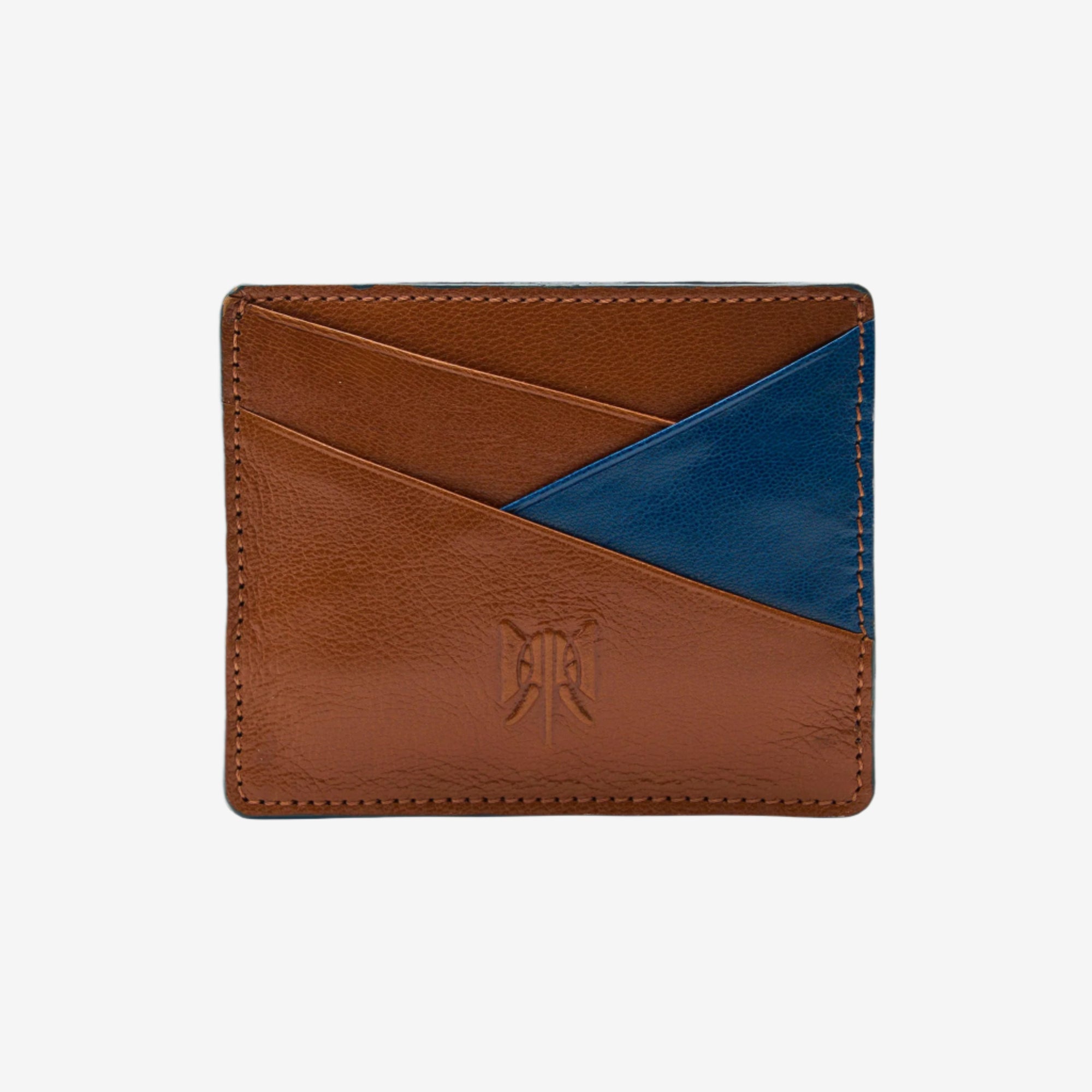 tusk 189 mens leather card case tan front - TAN