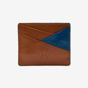 tusk 189 mens leather card case tan front - TAN