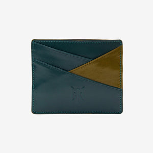 tusk 189 mens leather card case teal front - TEAL