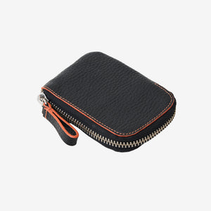 Tusk 194 Amsterdam small zip card wallet, front view - BLACK