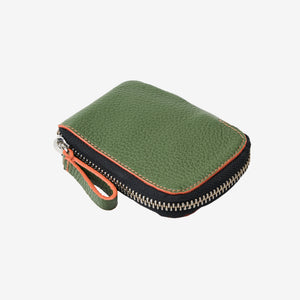 Tusk 194 Amsterdam small zip card wallet, front view - FOREST