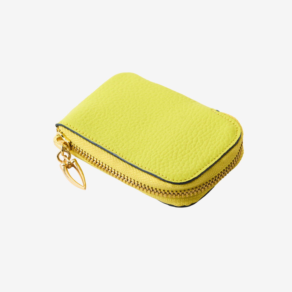 Tusk 194 Ascot small zip card wallet, front view - LIME