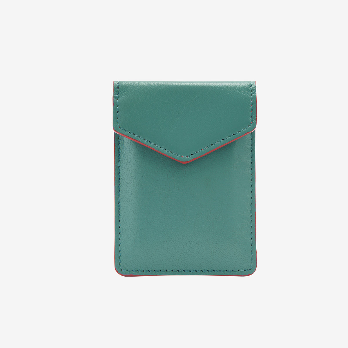 tusk 2002 siam leather mini snap card case french blue and geranium front -  FRENCH BLUE/GERANIUM