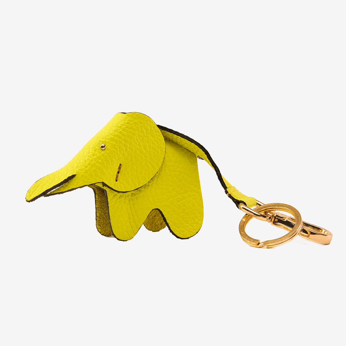 tusk-2004-handmade-leather-elephant-keychain-lime-front- LIME