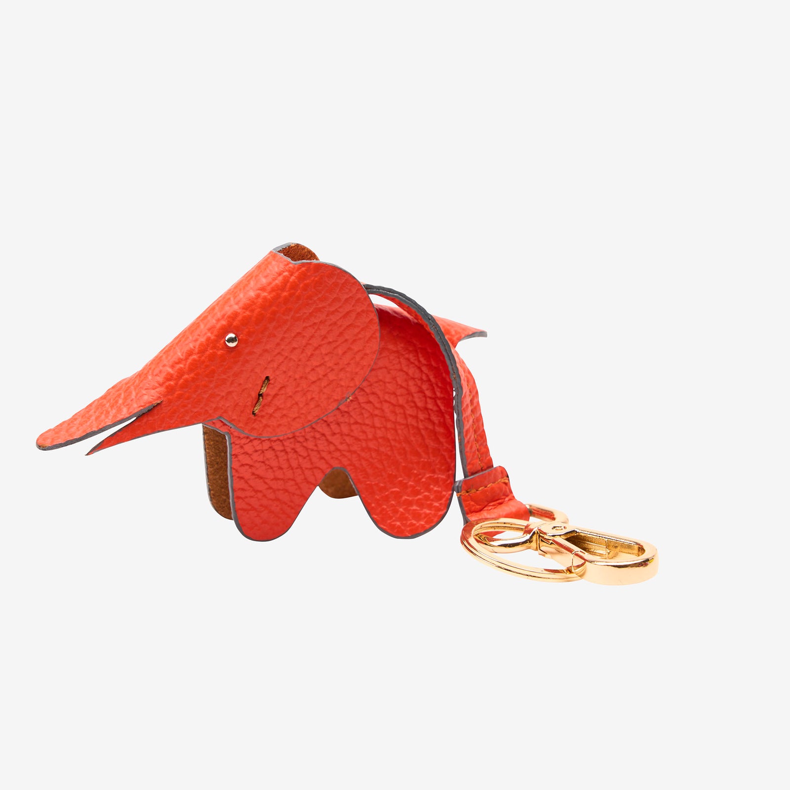 handmade leather elephant keychain magenta- MAGENTA