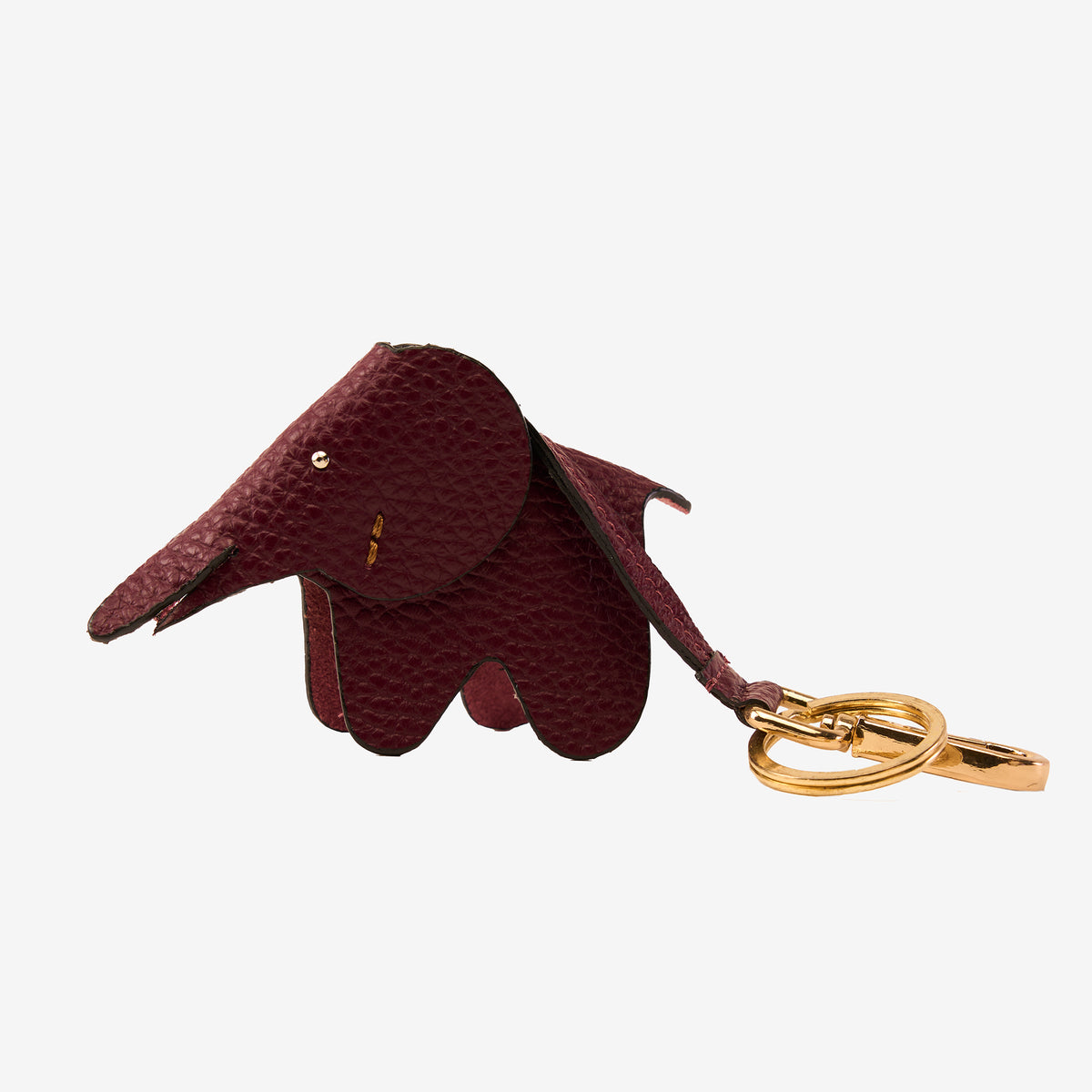 tusk-2004-handmade-leather-elephant-keychain-oxblood-front - OXBLOOD