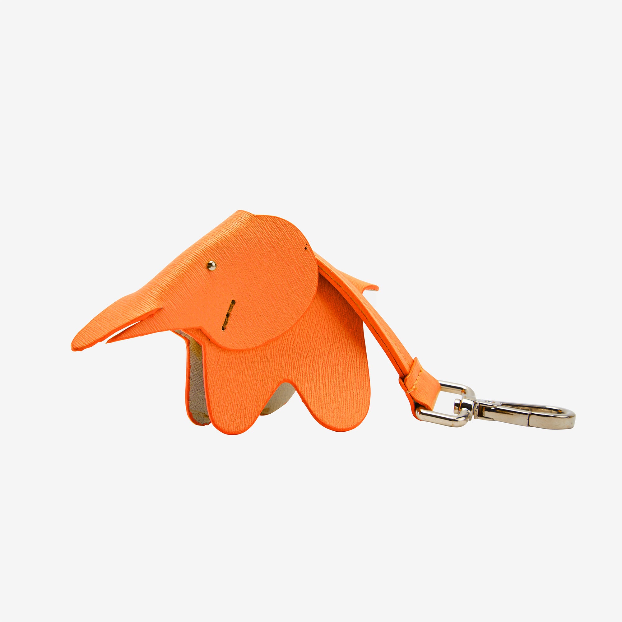 tusk 2004 saffiano leather handmade elephant keychain orange - ORANGE