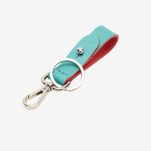 tusk 2006 siam leather loop keychain french blue and geranium front - FRENCH BLUE/GERANIUM