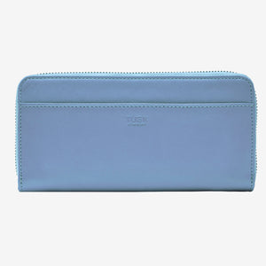 Blue wallet with 'TUSK' branding on a white background - FRENCH BLUE