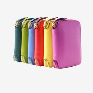Tusk Lille medium leather zip-around wallet in French Blue, Avocado, Hunter, Magenta, Red and Sun - ALL COLORS