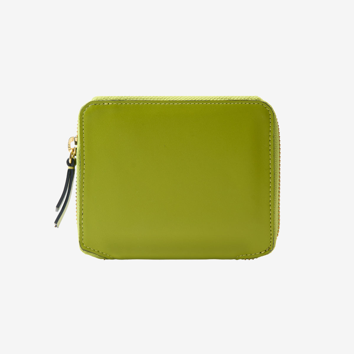 Tusk Lille medium leather zip-around wallet, front view - AVOCADO