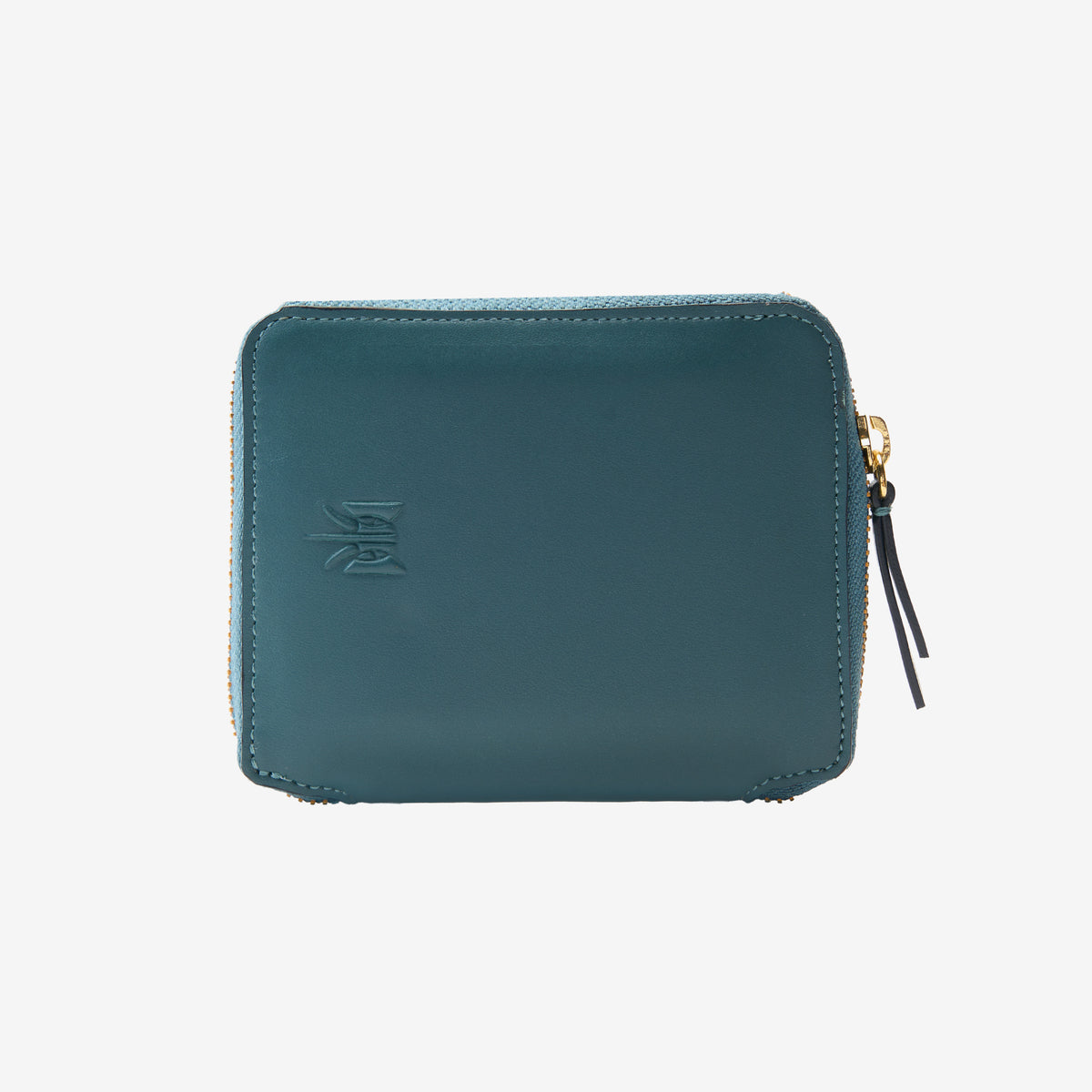 Tusk Lille medium leather zip-around wallet, back view - HUNTER
