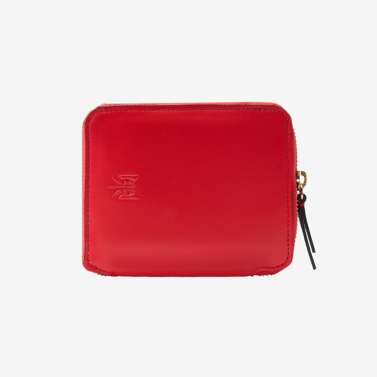 Tusk Lille medium leather zip-around wallet, back view - RED